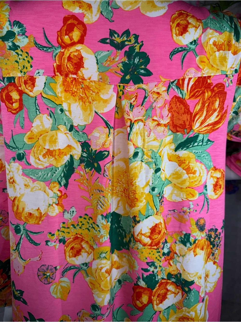 Dear Scarlett Bright Pink Floral Tunic Dress w/pockets - Picture 8 of 9